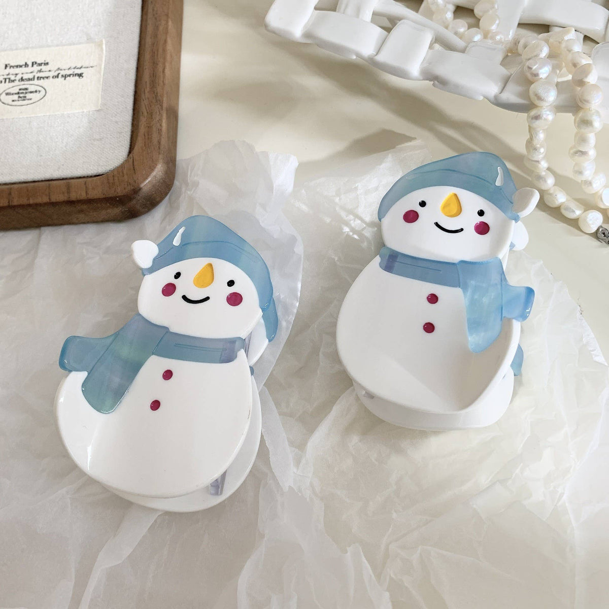 SNOWMAN Hair Claw Clip