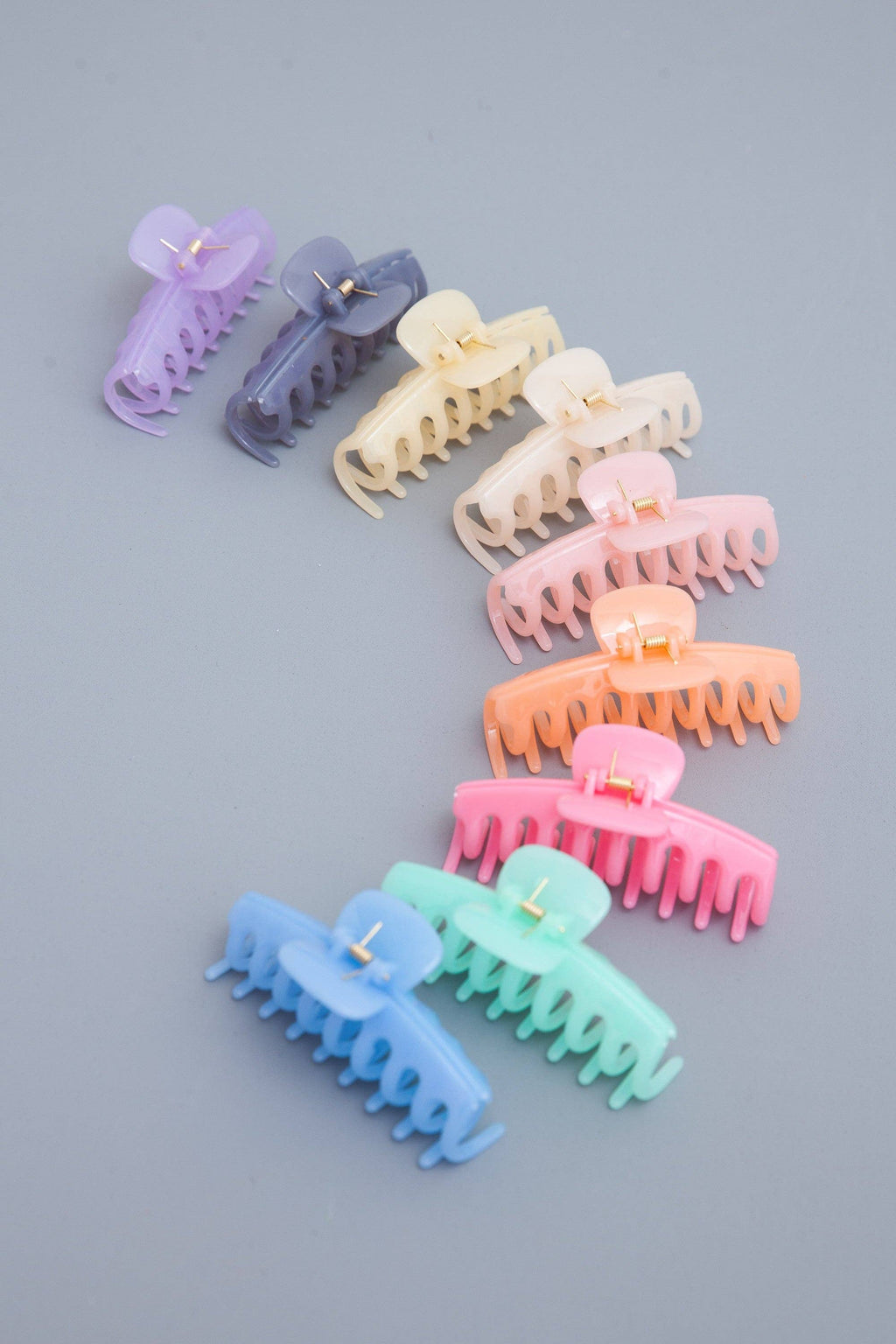 JUMBO SEMI GLOSSY  HAIR CLAW CLIPS | OFF WHITE