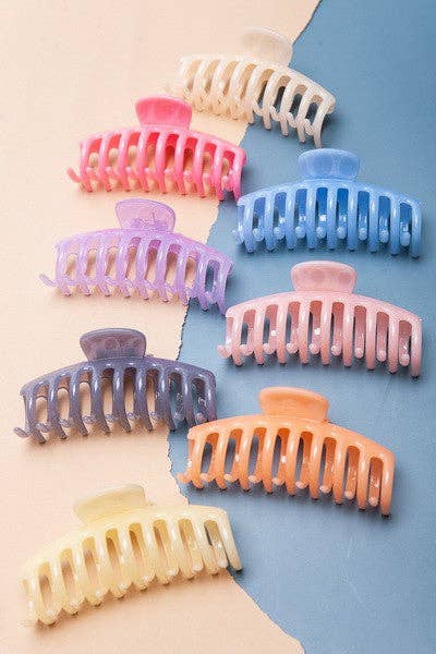 JUMBO SEMI GLOSSY  HAIR CLAW CLIPS | OFF WHITE