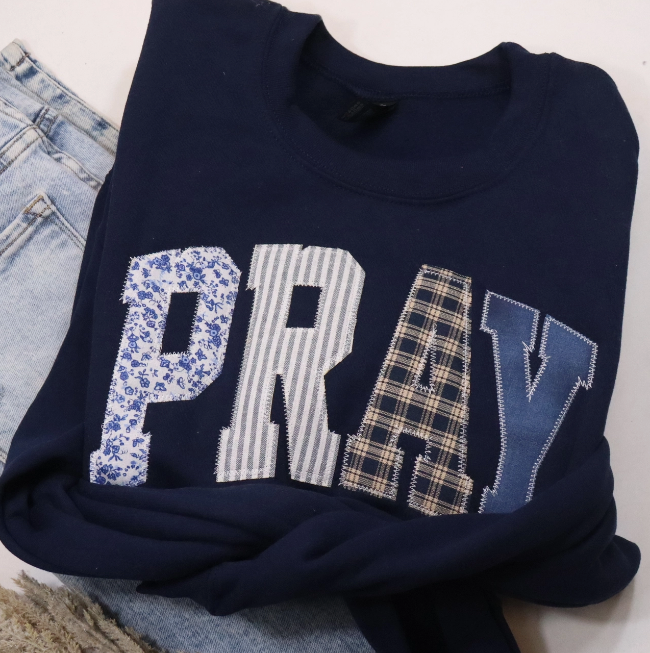 Navy Pray Christian Faith Sweatshirt